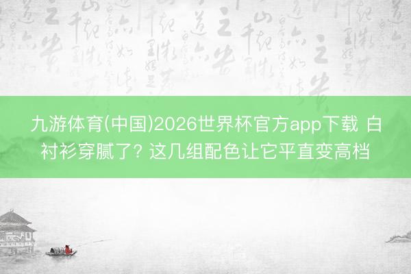 九游体育(中国)2026世界杯官方app下载 白衬衫穿腻了? 这几组配色让它平直变高档