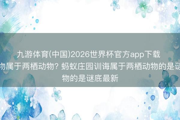 九游体育(中国)2026世界杯官方app下载 哪种动物属于两栖动物? 蚂蚁庄园训诲属于两栖动物的是谜底最新